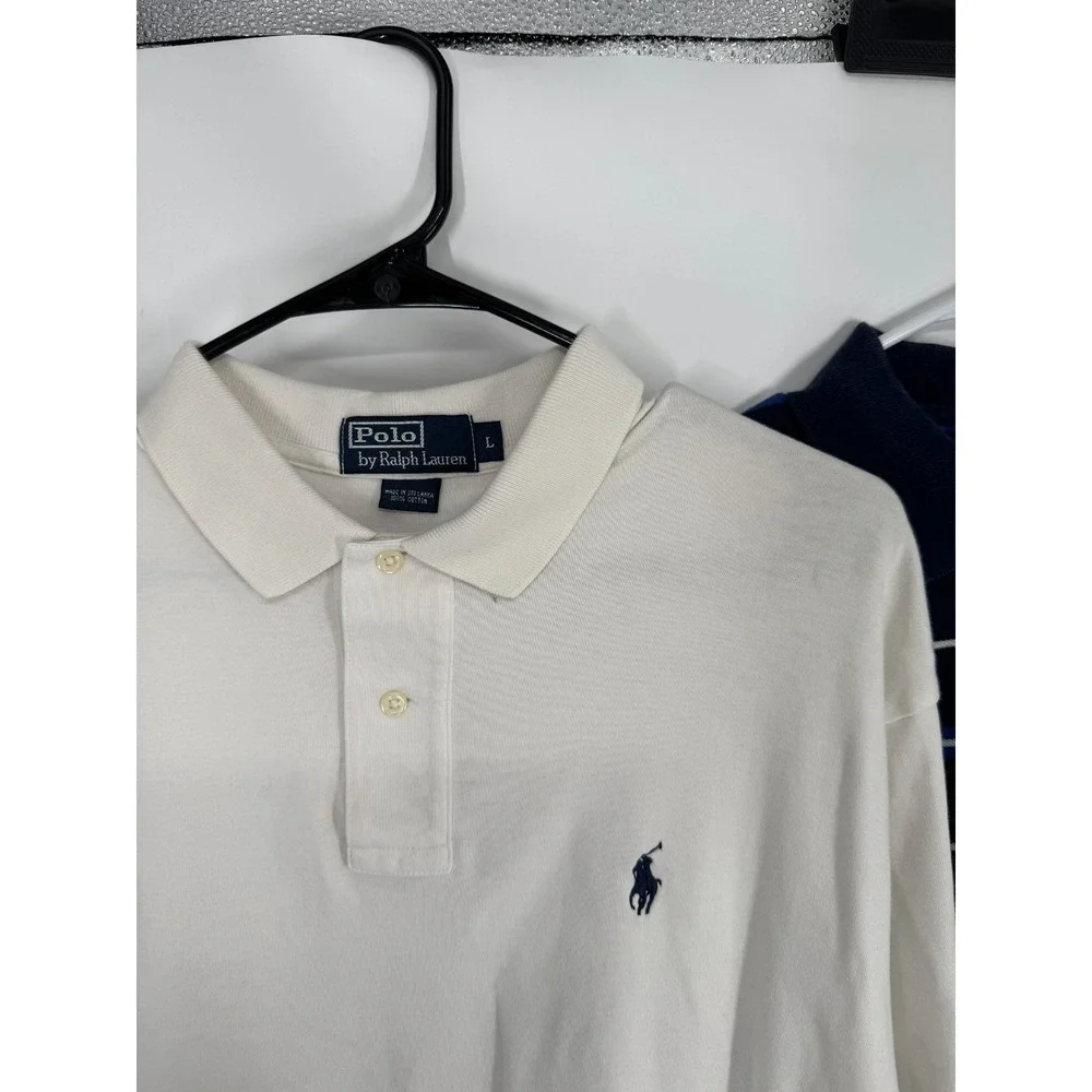 Lot Of 3 Polo Ralph Lauren Polo Shirt Mens Large Golf Short Sleeve 100% Cotton